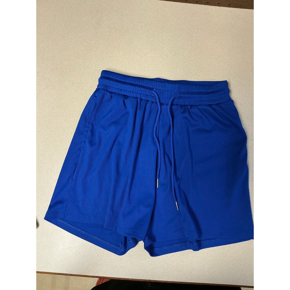 Blue ribbed fabric with size M tag Woman's